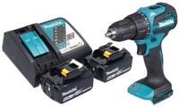 Makita Akku-Schlagbohrschrauber DHP 490 RG 18 V 65 Nm Brushless + 2x Akku 6,0...