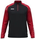Jako Langarmshirt Ziptop Sonic (rec. Polyester, weiches Tragegef&uuml;hl) schwarz/rot