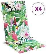 vidaXL Hochlehnerauflage, Gartenstuhl Auflagen 4 Stk. Mehrfarbig Oxford-Gewebe