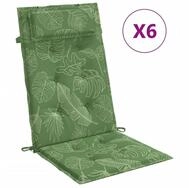 vidaXL Hochlehnerauflage, Gartenstuhl Auflagen 6 Stk. Blattmuster Oxford-Gewebe