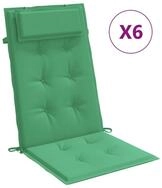 vidaXL Hochlehnerauflage, Gartenstuhl Auflagen 6 Stk. Gr&uuml;n Oxford-Gewebe