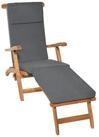 Beautissu Polsterauflage Luxus Deckchair Auflage LoftLux DC, 175x45x5cm, Graphitgrau,