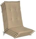 Beautissu Hochlehnerauflage 4er Set Gartenstuhlauflage Loft HL Natur,...