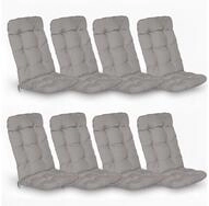 Beautissu Hochlehnerauflage 8er Set Hochlehner Auflagen Flair HL, 120x50x8cm,