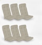 Beautissu Hochlehnerauflage 6er Set Hochlehner Auflagen Flair HL, 120x50x8cm,...