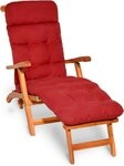 Beautissu Polsterauflage Bequeme Liegenauflage Deckchair, 200x50x8 cm, Rot,