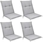Beautissu Sitzauflage 4er Set Niedriglehner Auflagen Base NL, 100x50cm, Grau,...