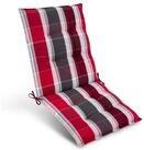 Beautissu Sitzauflage Premium Niedriglehner Sun-NL, 100x50cm, Rot-Anthrazit