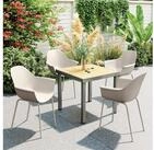 Outsunny Gartenstuhl Terrassenst&uuml;hle mit R&uuml;ckenlehne und Armlehne, Essstuhl...