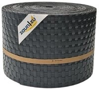 zaunzu Sichtschutzstreifen Rattan PE f&uuml;r Doppelstabmatten Anthrazit 26m, (1x Rolle,