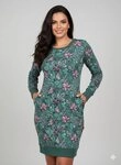 Ragwear Sweatkleid MENITA FLOWERS O mit kurzer Passform, aus Baumwolle und Polyester