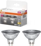Osram LED-Leuchtmittel LED Spot Lampe Superstar MR16, MR16, 2 St., Warmwei&szlig;