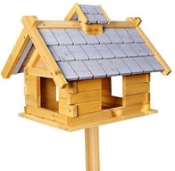 Mucola Vogelhaus Vogelhaus aus Holz in Grau Vogelfutterhaus Vogelh&auml;uschen, Bausatz,