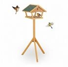 relaxdays Vogelhaus XXL Vogelfutterhaus mit St&auml;nder, orange