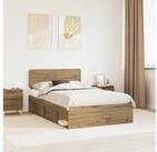 vidaXL Bettgestell vidaXL Bettrahmen Artisan-Eiche 120 x 200 cm Massives...
