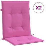 vidaXL Sitzauflage, Niedriglehner-Auflagen 2 Stk. Rosa Stoff