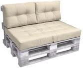 Beautissu Palettenkissen Palettenkissen Outdoor 1x Sitzkissen & 2x...