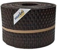 zaunzu Sichtschutzstreifen Rattan f&uuml;r Doppelstabmatten Schwarzbraun 10x 2,55m, (10x