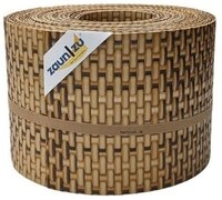 zaunzu Sichtschutzstreifen Rattan f&uuml;r Doppelstabmatten Stroh 10x 2,55m, (10x