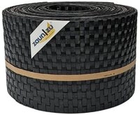 zaunzu Sichtschutzstreifen Rattan f&uuml;r Doppelstabmatten Schwarz 10x 2,55m, (10x