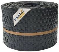 zaunzu Sichtschutzstreifen Rattan f&uuml;r Doppelstabmatten Anthrazit 10x 2,55m, (10x