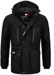 Geographical Norway Winterjacke Herren Winterjacke Parka mit Kapuze H-241 schwarz S