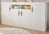 Furn.Design Sideboard Fiastra (Anrichte in Pinie wei&szlig; Landhaus, Breite 200...
