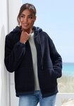 Elbsand Fleecejacke &Uuml;bergangsjacke aus Teddy-Fleece mit verstellbarer Kapuze