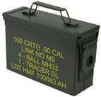 HMF Aufbewahrungsbox Metallbox im US-Army-Look mit gelber Aufschrift,...