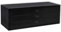vidaXL Werkzeugbox Metall-Werkzeugkasten 3 Schubladen Schwarz
