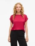 Vila Kurzarmshirt VIELLETTE S/S SATIN TOP - NOOS Kunstfaser, regular fit