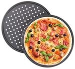 relaxdays Pizzablech 4 x Pizzablech rund, Stahl