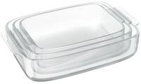 relaxdays Auflaufform Glas Auflaufform 3er Set, Glas, (3-St)