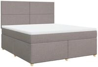 vidaXL Bett Boxspringbett mit Matratze Taupe 180x200 cm Stoff