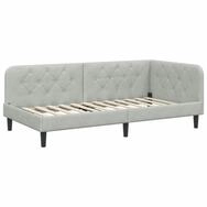 vidaXL Bett Eckbettgestell Hellgrau 100 x 200 cm Samt (1-tlg)