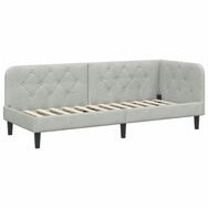 vidaXL Bett Eckbettgestell Hellgrau 80 x 200 cm Samt (1-tlg)