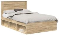 vidaXL Bett Bettrahmen Sonoma 120 x 190 cm Massives Kiefernholz (1-tlg)