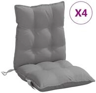 vidaXL Sitzauflage, Niedriglehner-Auflagen 4 Stk. Grau Oxford-Gewebe
