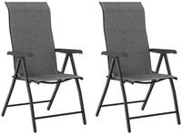 vidaXL Gartenstuhl Gartenst&uuml;hle 2 Stk. Klappbar Grau Poly Rattan (2 St)