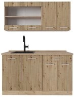 Vicco K&uuml;chenzeile R-Line, Artisan-Eiche/Goldkraft Eiche, 140 cm, AP Eiche
