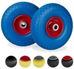 relaxdays Sackkarren-Rad 4 x Sackkarrenrad Stahlfelge blau-rot