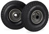 relaxdays Sackkarren-Rad 2er Set Sackkarrenrad 3.00-4 Stahlfelge, Schwarz-Grau