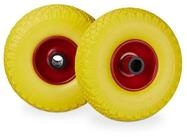 relaxdays Sackkarren-Rad Sackkarrenrad Vollgummi im 2er Set, Gelb-Rot
