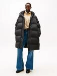 Daunenmantel TOMMY HILFIGER CURVE "CRV MODERN DOWN REG COAT", Damen, Gr. 46, schwarz,
