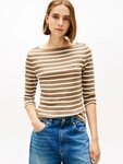 Tommy Hilfiger 3/4-Arm-Shirt NEW CODY BOAT-NECK Baumwolle, U-Boot-Ausschnitt, Slim