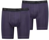 PUMA Langer Boxer PUMA MEN SPORT MICROFIBER LONG BOXERS 2P (2er Pack) mit Logo-Bund