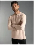 Trigema Longsleeve TRIGEMA Langarmshirt mit Knopfleiste (1-tlg) braun M (46/48)