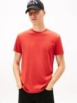 T-Shirt TOMMY JEANS "TJM SLIM LINEAR CHEST TEE EXT", Herren, Gr. XL, rot (terracotta
