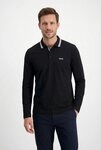 BOSS GREEN Langarm-Poloshirt Plisy mit Streifen am Kragen
