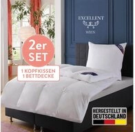 Excellent Daunenbettdecke + 3-Kammer-Kopfkissen Wien, F&uuml;llung: Bettdecke: 90%